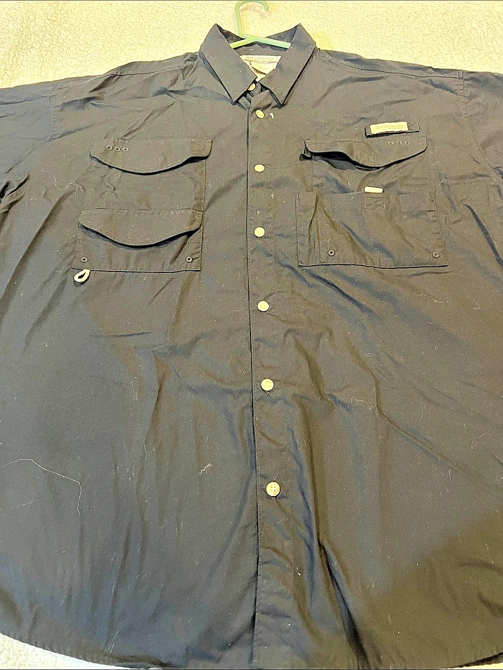 Columbia Men's PFG Bahama II Short Sleeve Shirt Black Medium